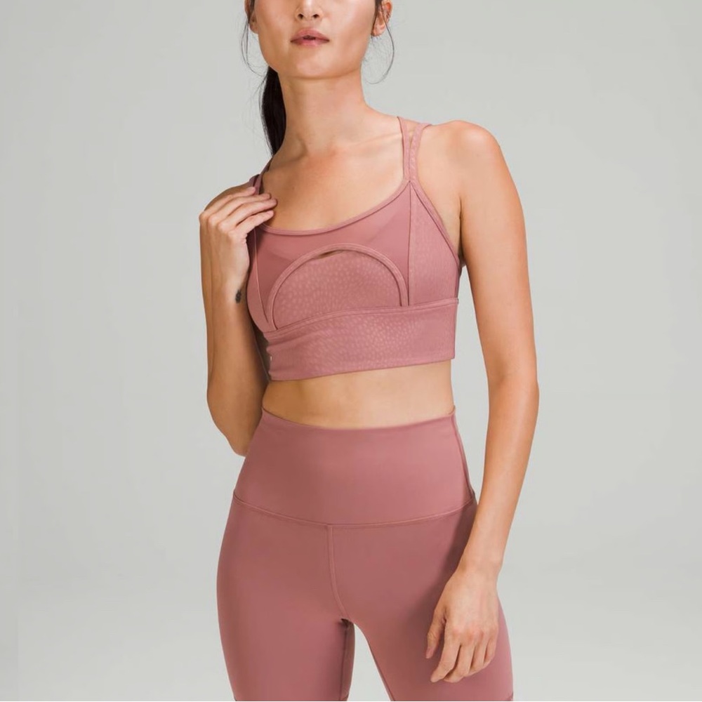 Lululemon Athletica Nulu and Mesh Yoga Mauve Sports Bra